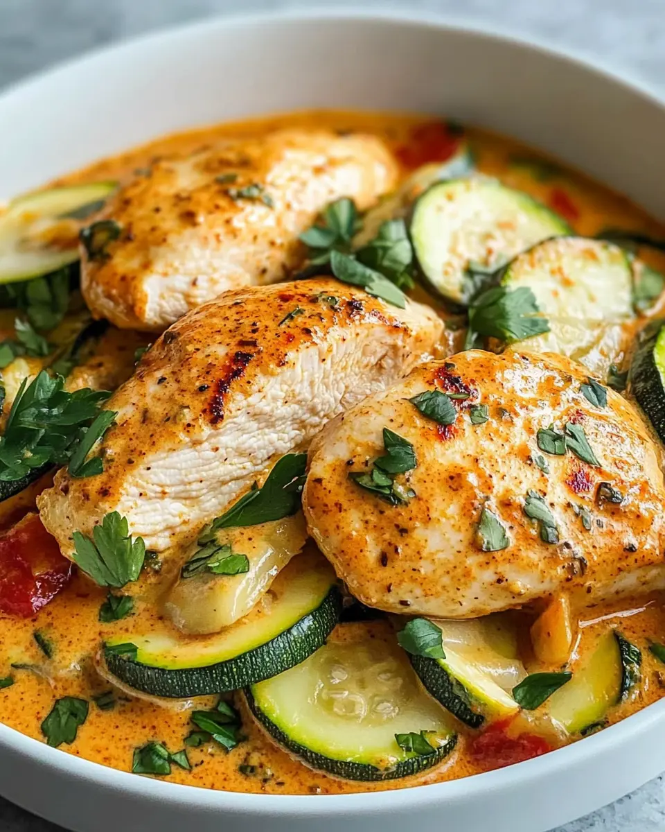 Cremiges Paprika-Zucchini-Hähnchen: Indulgent Comfort Food